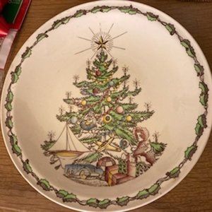 Vintage Holiday Christmas Plate- Vernon Kiln's- Vernon's Christmas Tree 1940's